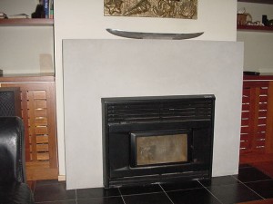 plaster fireplace     